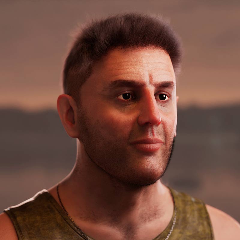Retrato 3D de personaje - Escultura digital, retopología y texturizado